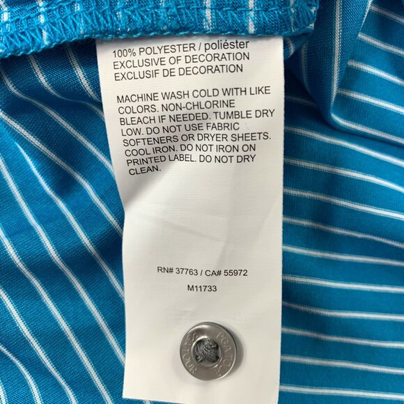 PGA Tour Mens Feeder Stripe Short Sleeve Golf Polo Shirt Blue S - Picture 5 of 5